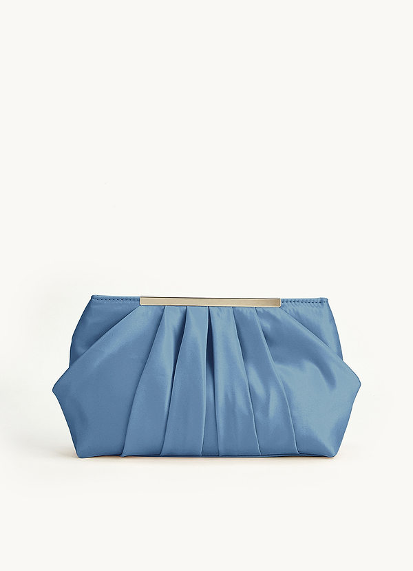 front Bijpassende kleur matte satijnen geplooide clutch