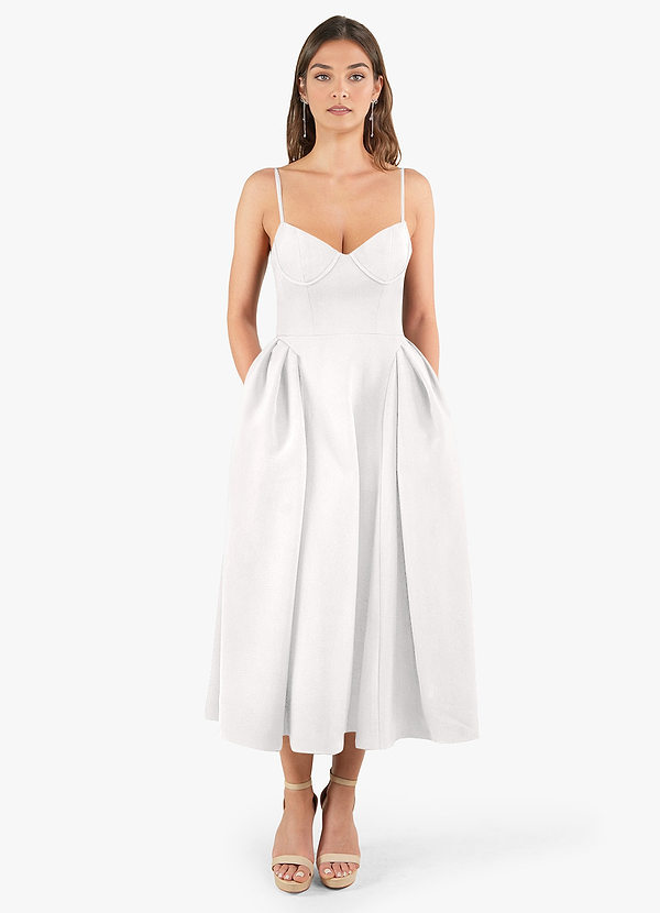 Doris White Strappy Midi Dress image1