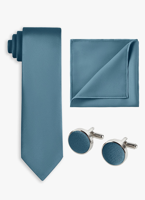 front Set di cravatte larghe in raso elasticizzato da 3 pezzi in tinta unita