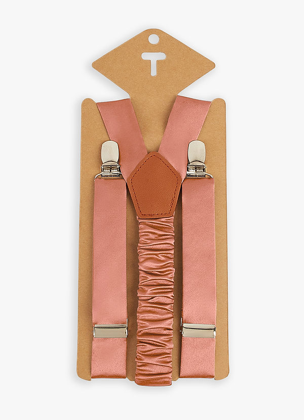 front Matching Color Boy's Matte Satin Suspenders