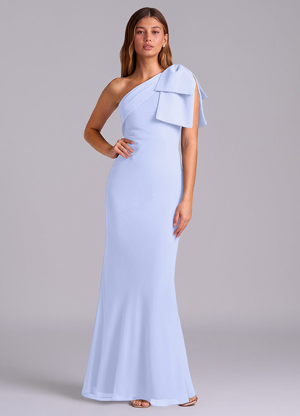 Azazie Yuanna Bridesmaid Dresses Lavender Mermaid One Shoulder Chiffon Dress image1