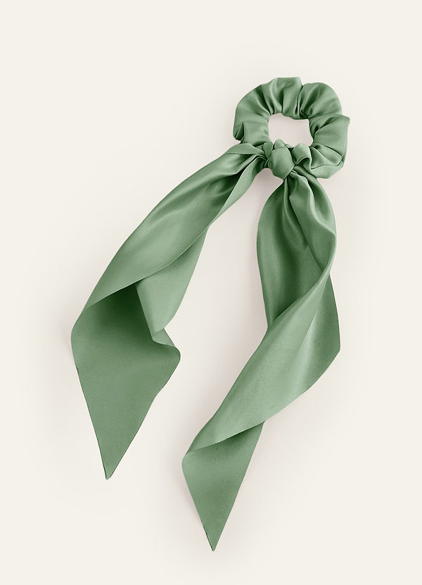 front Pañuelo para el pelo de satén mate de color a juego