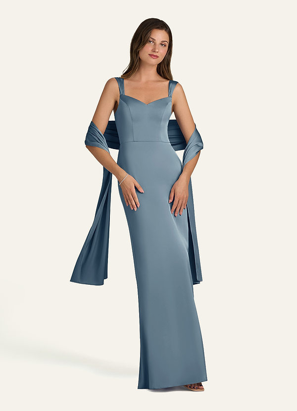 front Azazie Matching Color Stretch Satin Shawl