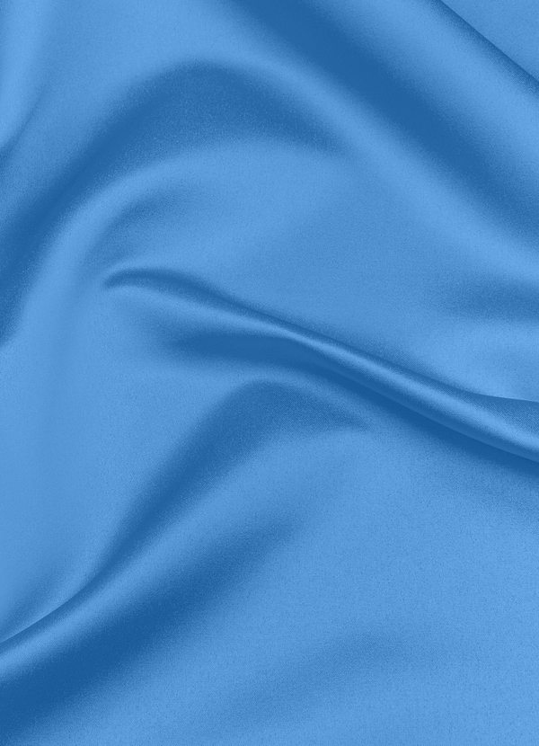 front Azazie Blue Jay Matte Satin Fabric By the Yard