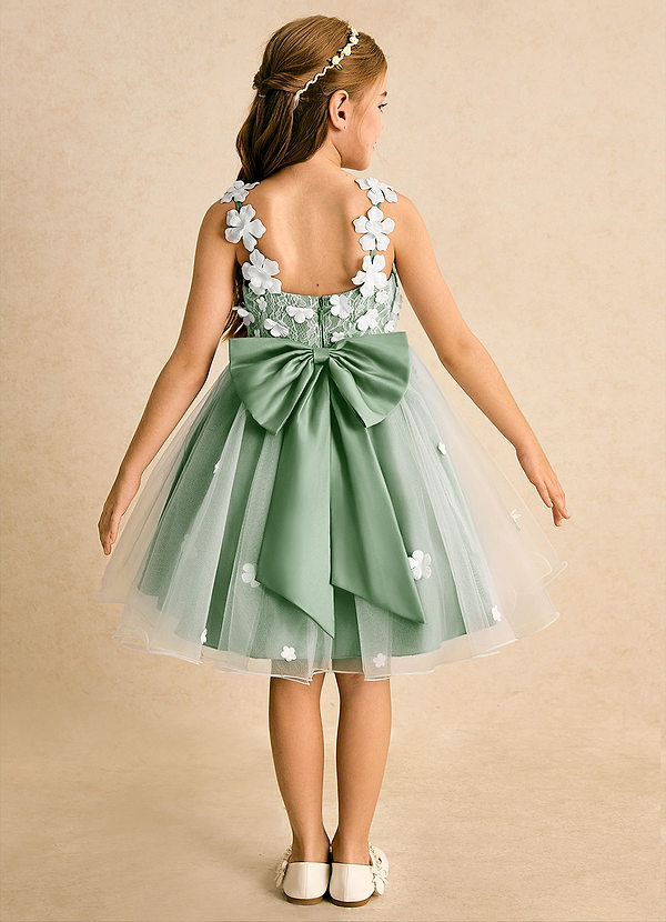 Azazie Junebug Vestidos de Niña de Flores Vestido de Marfil Matcha de Tul de Princesa con Encaje image1