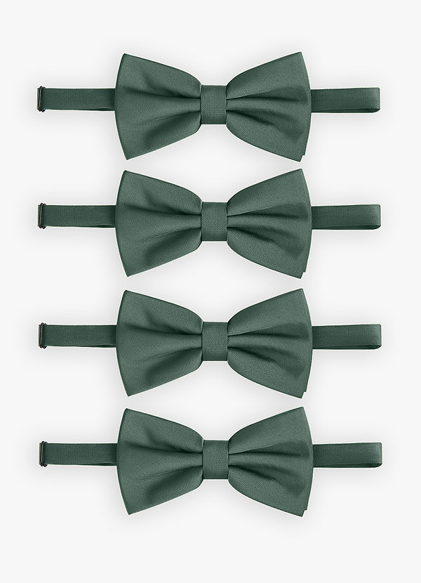 front Adjustable Stretch Satin Bow Tie – 4-Piece Set