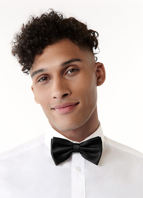 front Matte Satin Pre-Tied Bow Tie