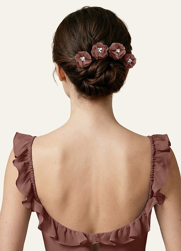 front Four-Piece Matching Color Chiffon Hair Clip Set