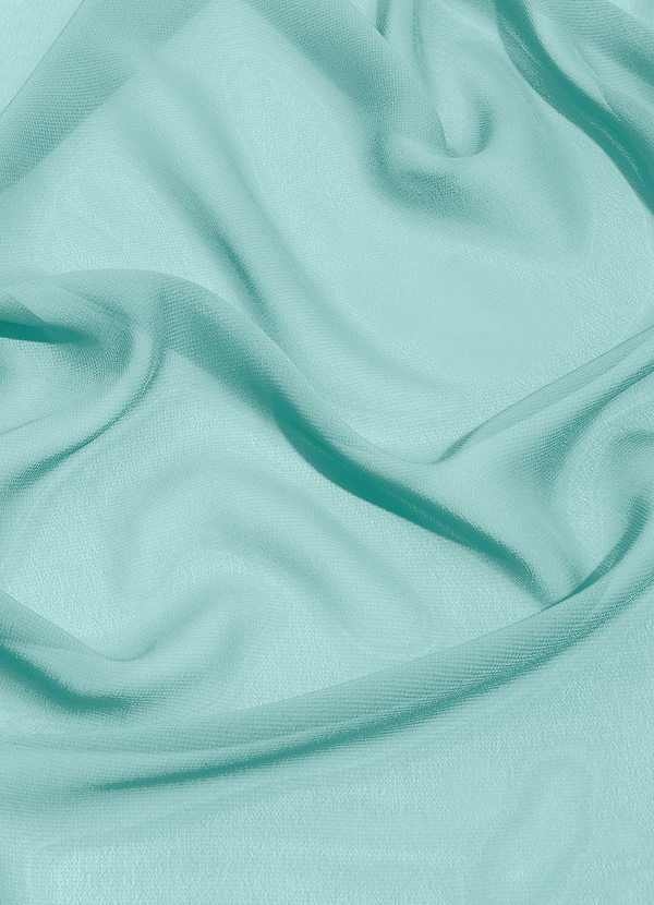 front Azazie Aqua Chiffon Fabric By the Yard