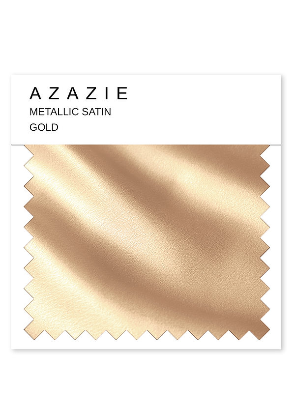 front Azazie Gold Metallic Satin Swatch