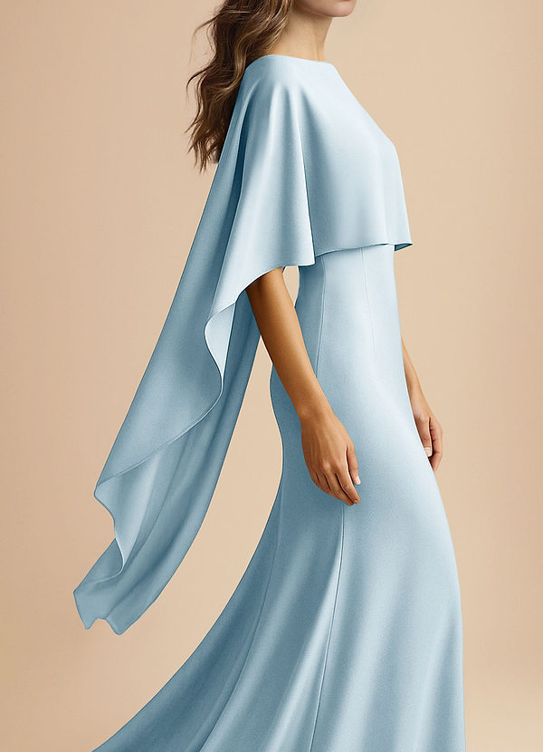 front Azazie Matchande färg stretchig satin flervägskappa