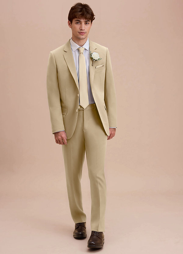 front Ethan Champagne Refined Weave Suit