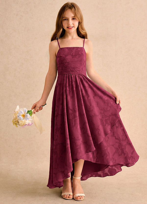 Azazie Twilight Girls Formal Sukienki dla Dziewczynki Sypiącej Kwiaty Litera A Plisowana Kwiatowe wypalenie Asymetryczny Sukienka image1