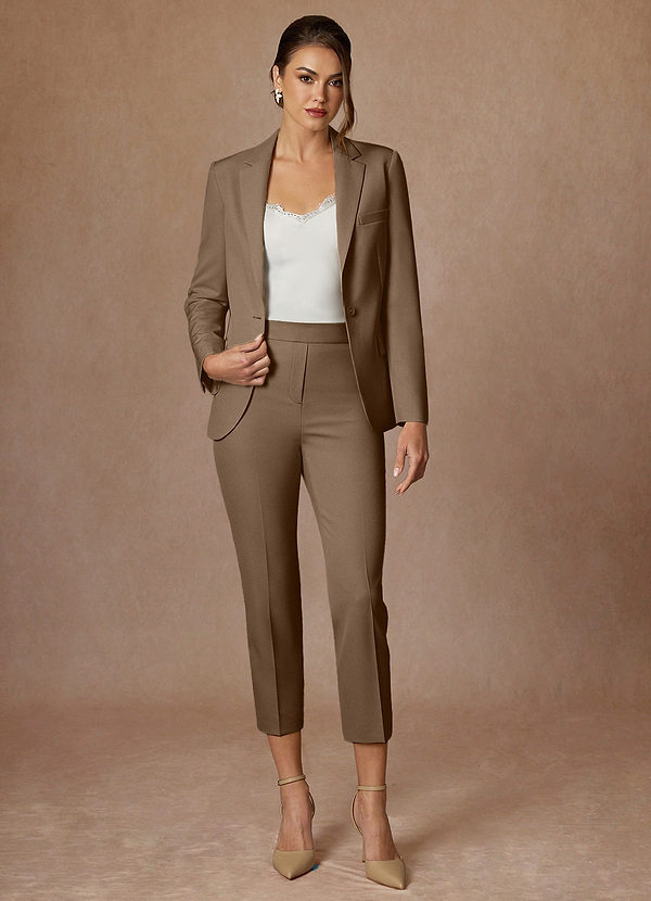 front Kennedy Truffle Refined Weave Performance Pants Suit