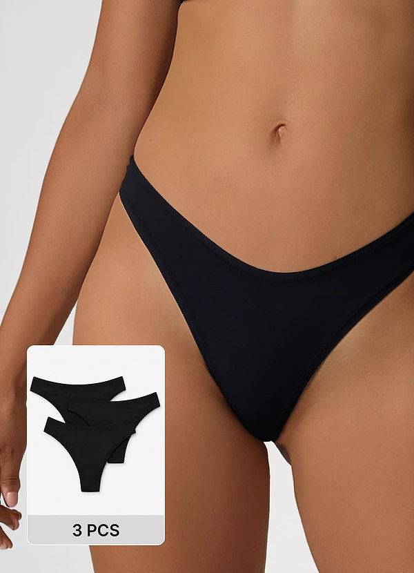 front Low Rise Barely-There High Stretch Thongs （3pics）