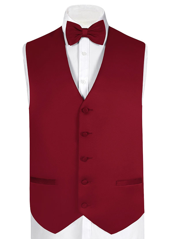 front Matte Satin Vest and Bow Tie Set