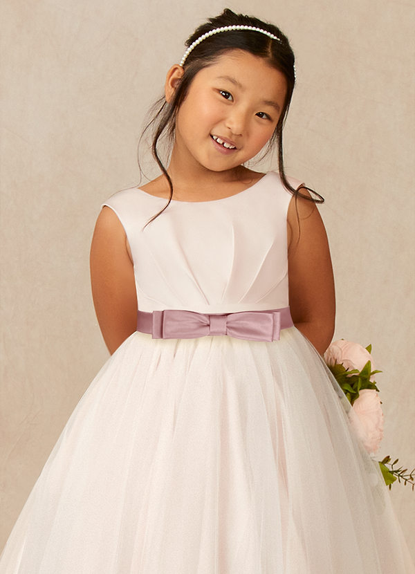 front Azazie Matching Color Satin Layered Bow Sash
