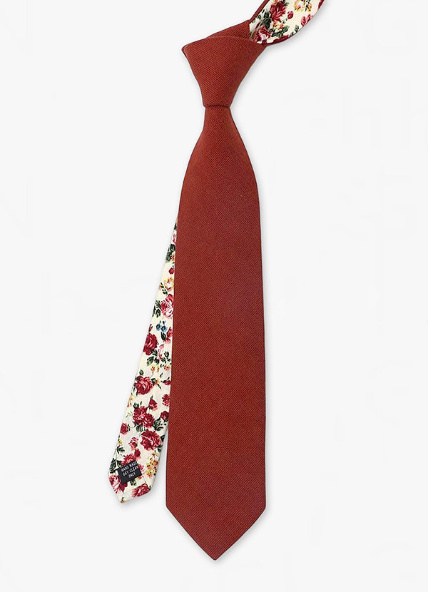 front Soft Cotton Two-Sided Skinny Tie