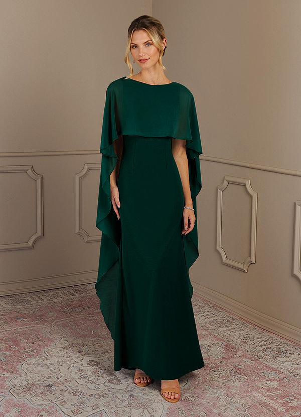 Azazie Dion Mother of the Brides Dresses Pine Sheath Scoop Stretch Crepe Dress image1