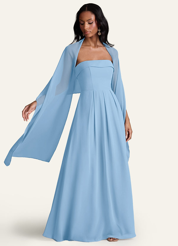 front Azazie Xale De Chiffon De Cor Correspondente