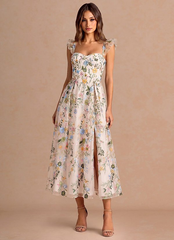 Denisse Blush Pink Multi Midi Dress image1