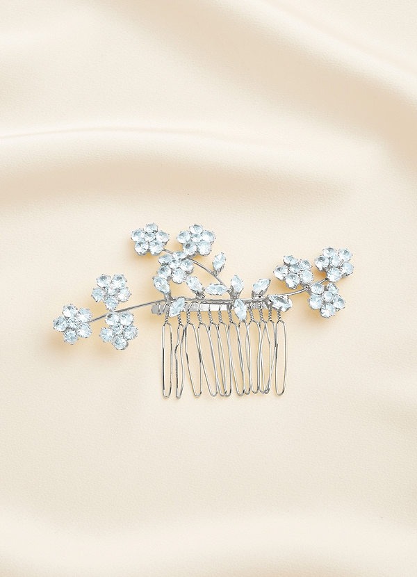 front Crystal Floral Hair Comb