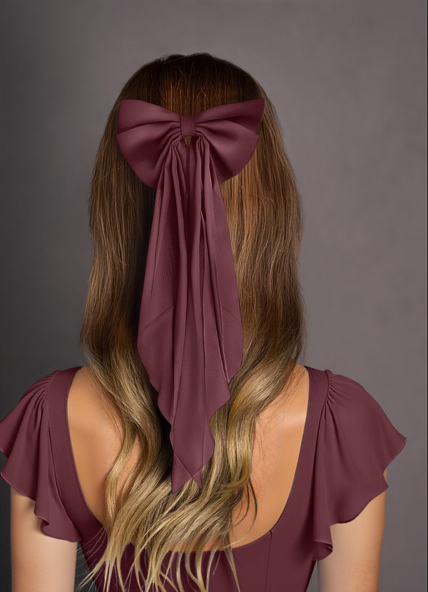 front Pince à cheveux avec nœud en mousseline de soie de couleur assortie