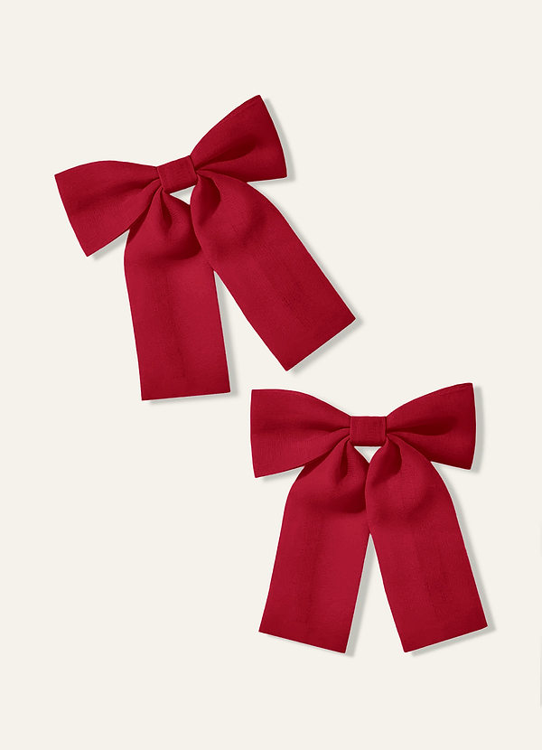 front Girls Chiffon Bow Hair Clip (Pack of 2)