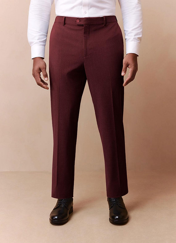 front Savile Burgundy Wool Blend Dress Pants