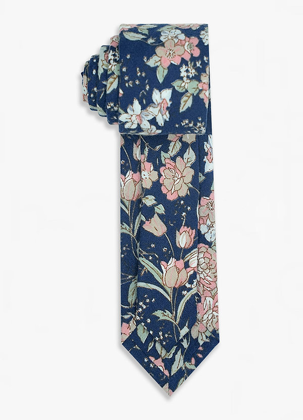 back Flower Garden Patterned Skinny Tie