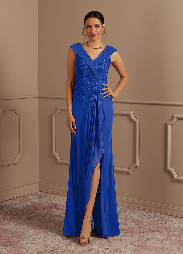 Azazie Calathea Mother of the Bride Dresses A-Line Lace Mesh Floor-Length Dress image1