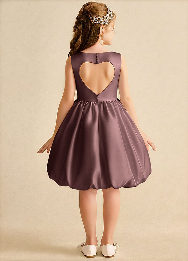 Azazie Nirvana Robes de Fillette d'Honneur Robe Princesse en Mat Satiné Rayé Expresso image1