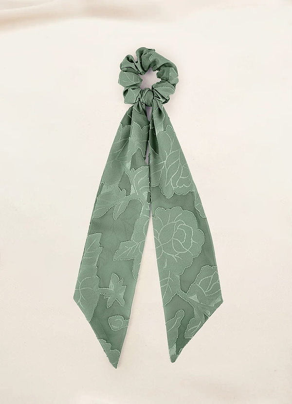 front Chouchou foulard fleuri de couleur assortie