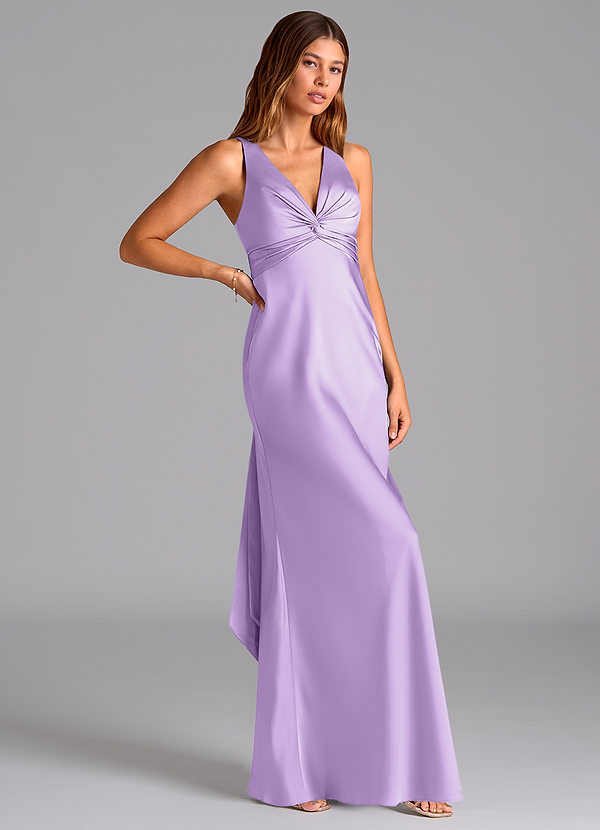 Azazie Hati Brudtärneklänningar Klä av Sjöjungfru i Stretch Satin Lila image1