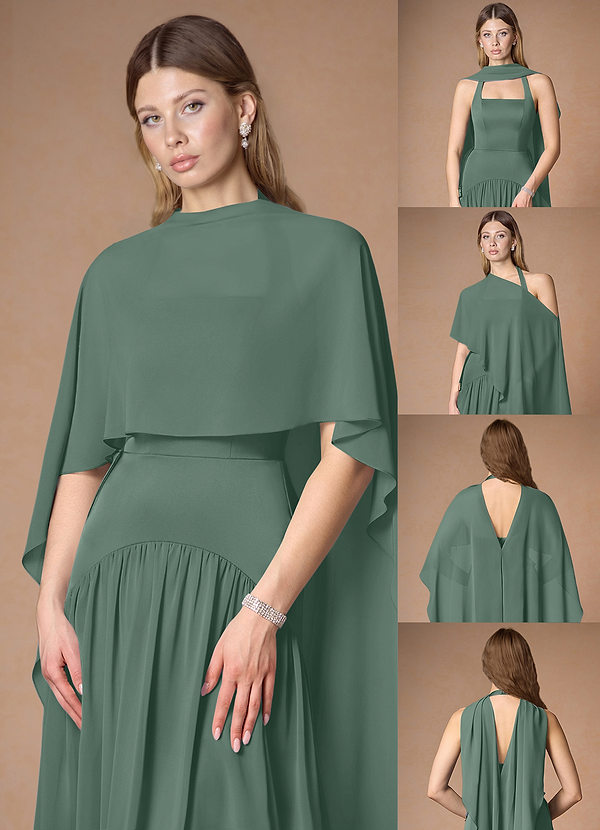 front Azazie Matching Color Chiffon Multiway Cape