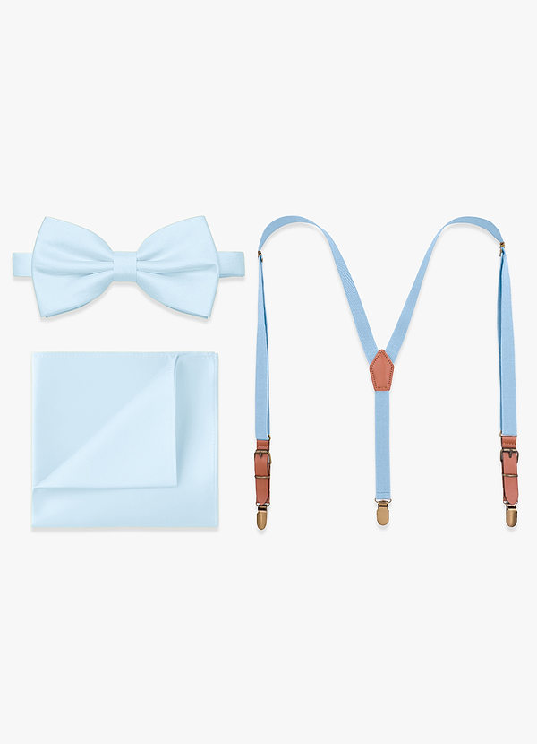 front Matching Bow Tie & Pocket Square & Suspenders Set