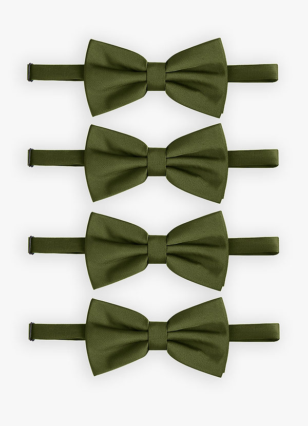 front Adjustable Stretch Satin Bow Tie – 4-Piece Set