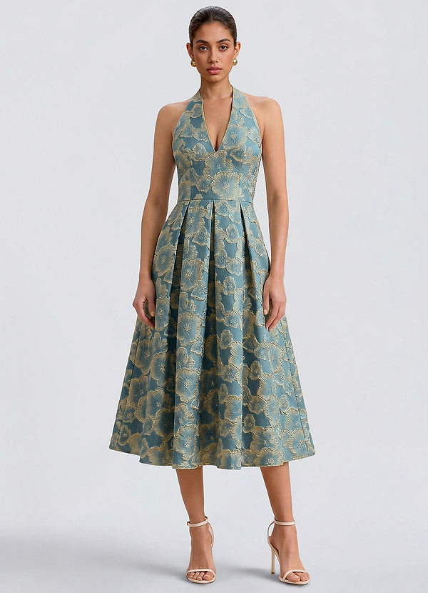 Nyomi Lake Blue Midi Dress image1
