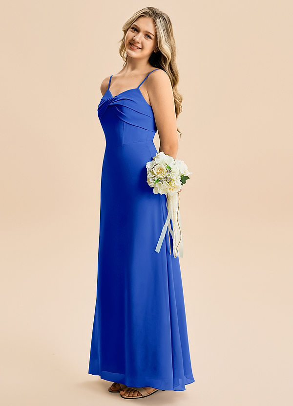 Azazie Jordyn Junior A-Line Kæresteudskæring Chiffon Gulv-længde Junior brudepige Kjole image1