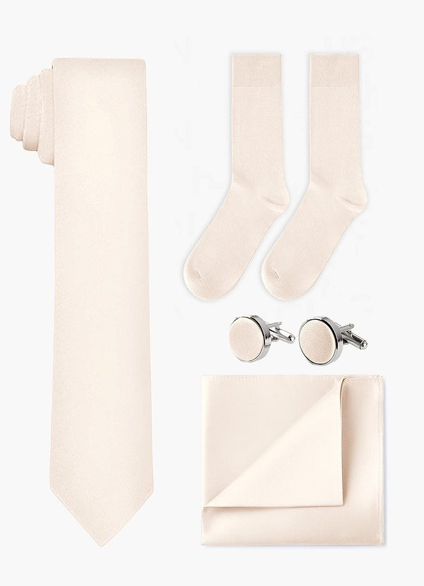 front Matching Wide Tie & Pocket Square & Cuff Links & Socks Set