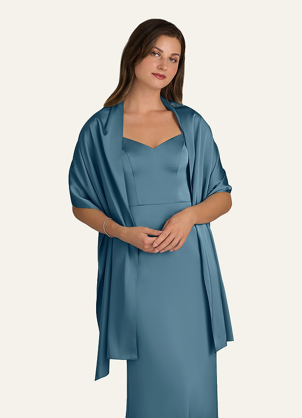 front Azazie Matchande Färg Ireland Stretch Satin Sjal