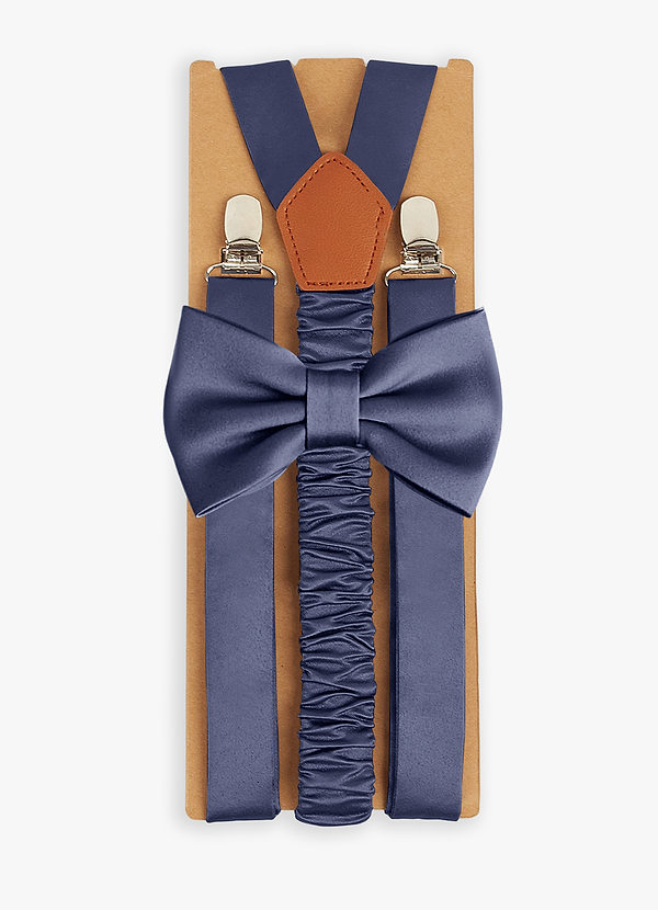 front Bijpassende set van matte satijnen strik en jarretels