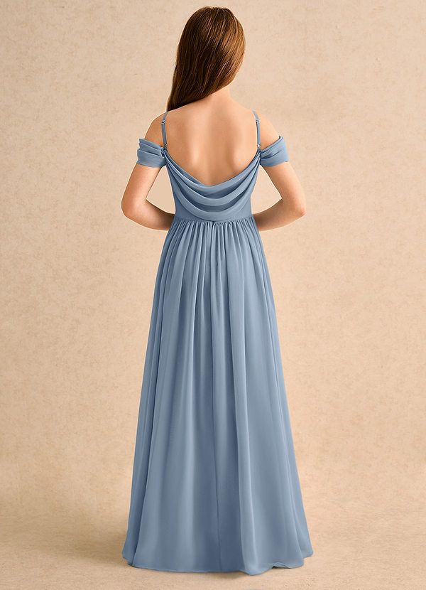 Azazie Shia Junior Formal Sukienki dla dziewczynek sypiących kwiaty Linia A Zza ramienia Szyfon Długość podłogi Sukienka image1