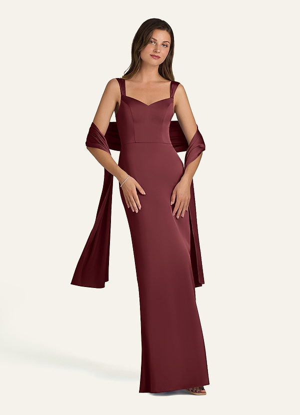 front Azazie Matching Color Stretch Satin Shawl