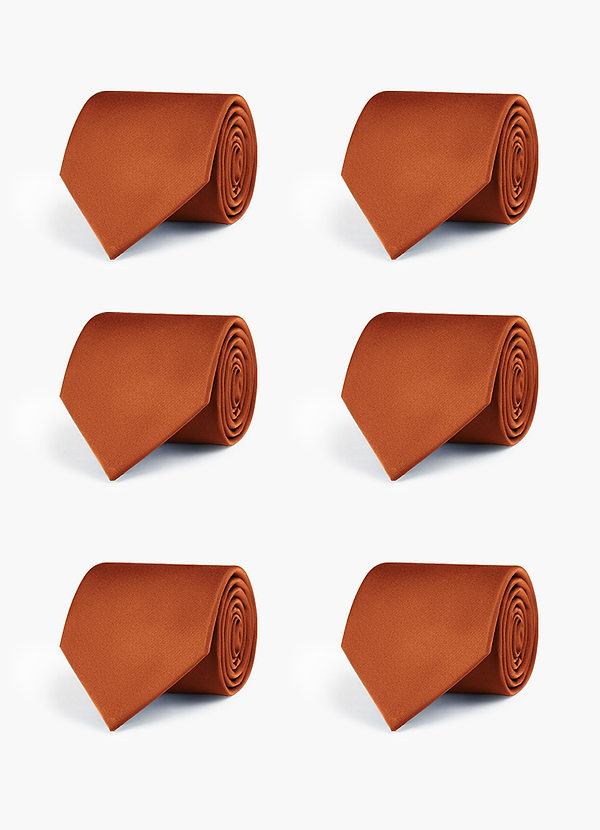 front Stretch Satin Matching Groomsmen Tie Set – 6 Pieces
