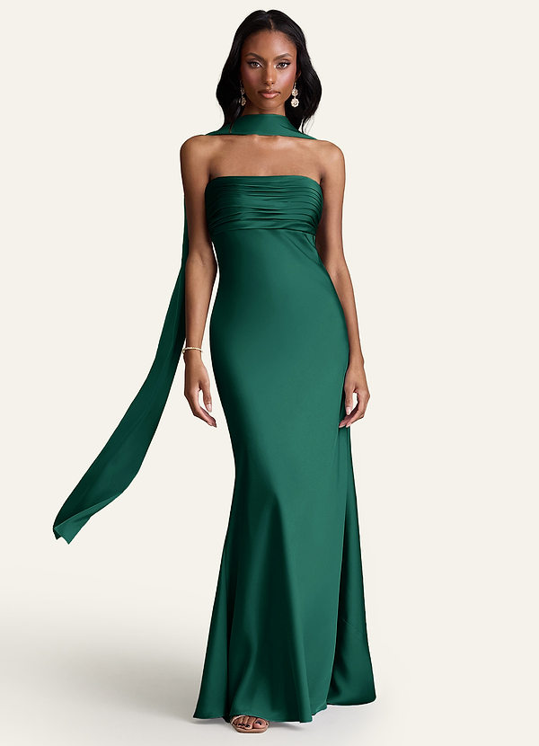 front Azazie Farblich passender Stretch-Satinschal