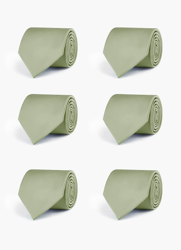 front Stretch Satin Matching Groomsmen Tie Set – 6 Pieces