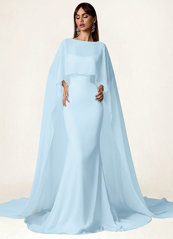 front Azazie Cape en mousseline de couleur assortie