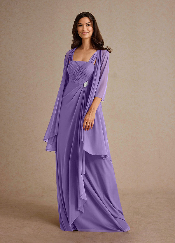 Azazie Clinton Mother of the Brides Dresses Tahiti A-Line Pleated Mesh Dress image1