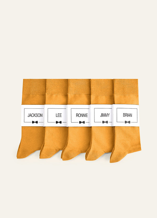 front Matching Color Men's Dress Socks with Personalized Label